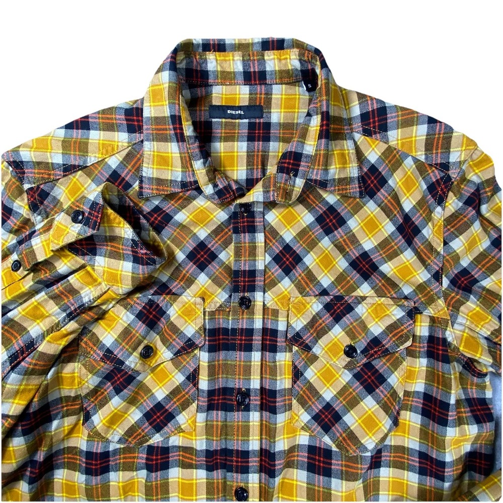 Diesel Flannel Shirt Mens Small Button Down‎ Collared Colorful Vibrant Western